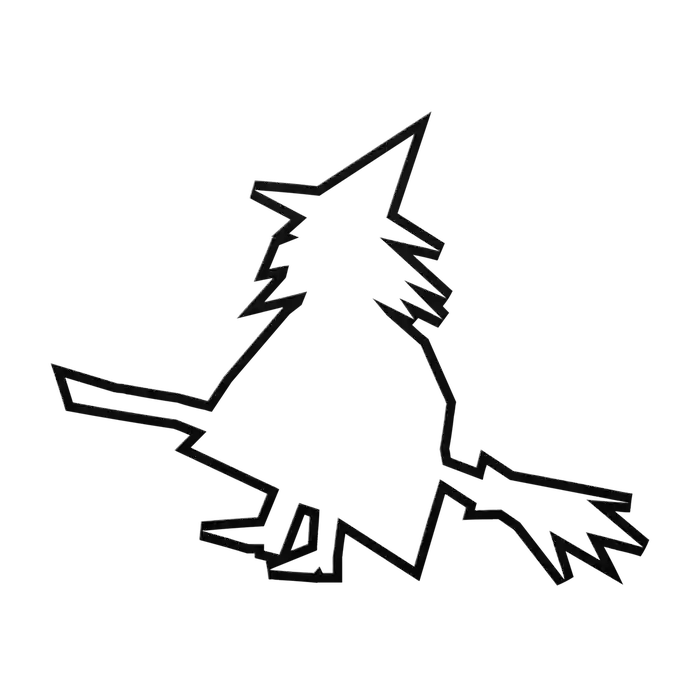 Halloween Outline Flying Witch Metal Sign