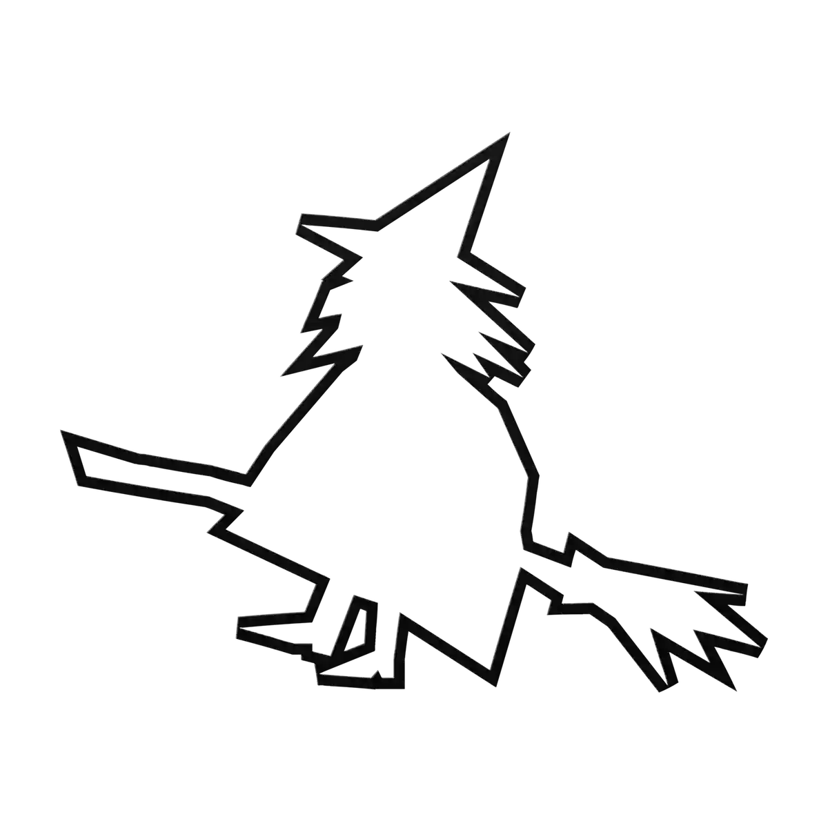Halloween Outline Flying Witch Metal Sign