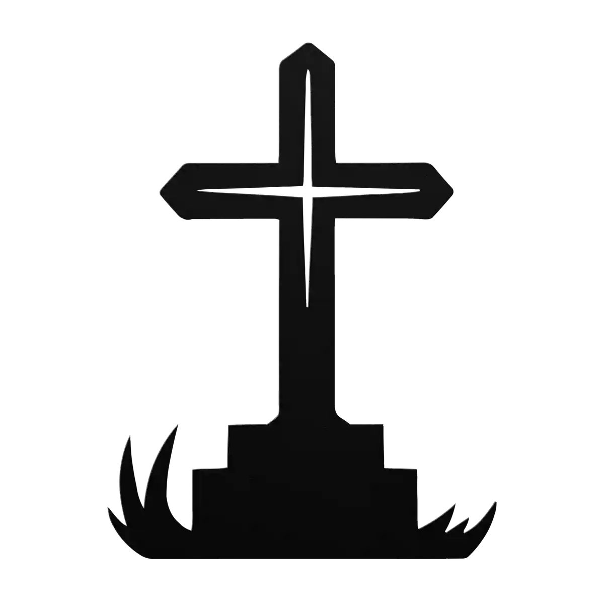 Halloween Outlined Cross Metal Sign