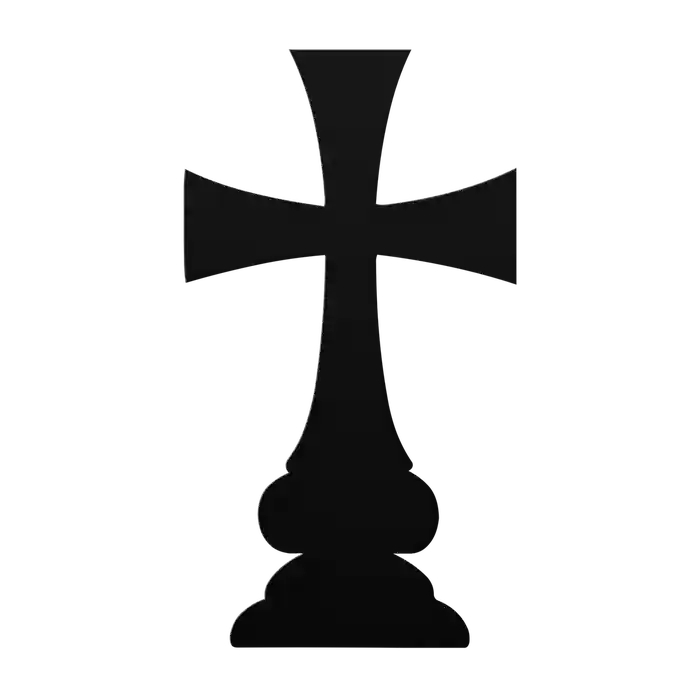 Halloween Pedestal Cross Metal Sign