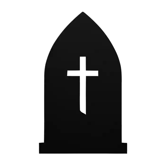 Halloween Pointed Arch Headstone Metal Sign