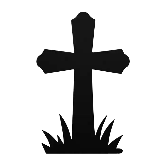 Halloween Pointed Cross Metal Sign