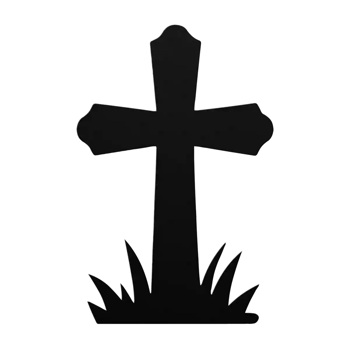 Halloween Pointed Cross Metal Sign