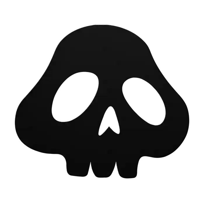 Halloween Pointed Jaw Skull Metal Sign