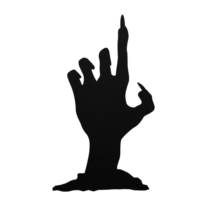 Halloween Pointing Grave Hand Metal Sign