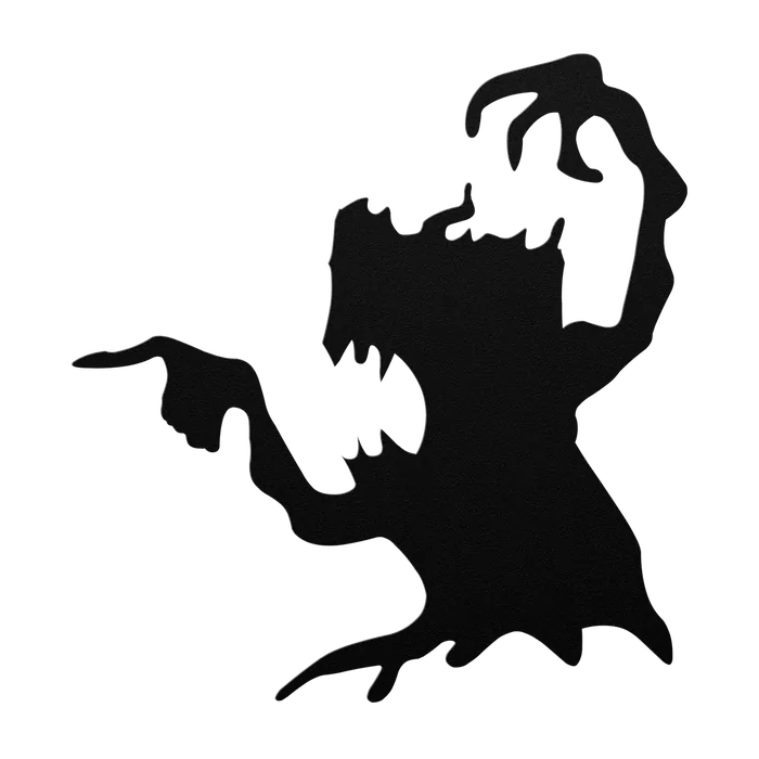 Halloween Pointing Tree Metal Sign