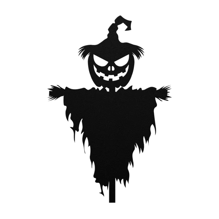 Halloween Pumpkin Head Scarecrow Metal Sign