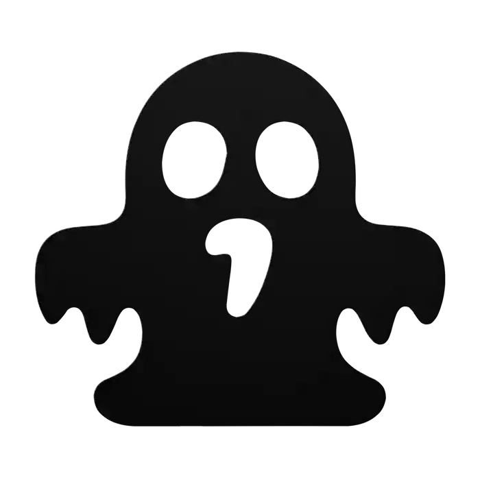 Halloween Puzzled Ghost Metal Sign