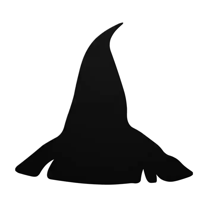 Halloween Ragged Brim Witch Hat Metal Sign