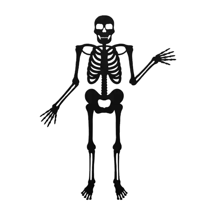 Halloween Raised Hand Skeleton Metal Sign