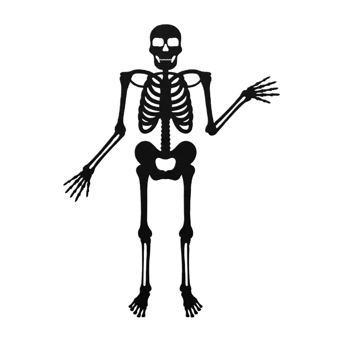Halloween Raised Hand Skeleton Metal Sign