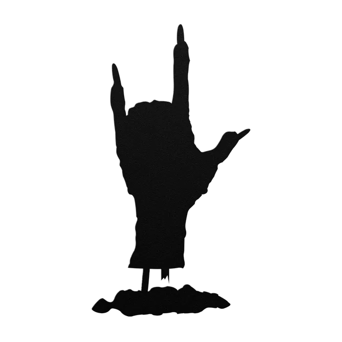 Halloween Reaching Grave Hand Metal Sign