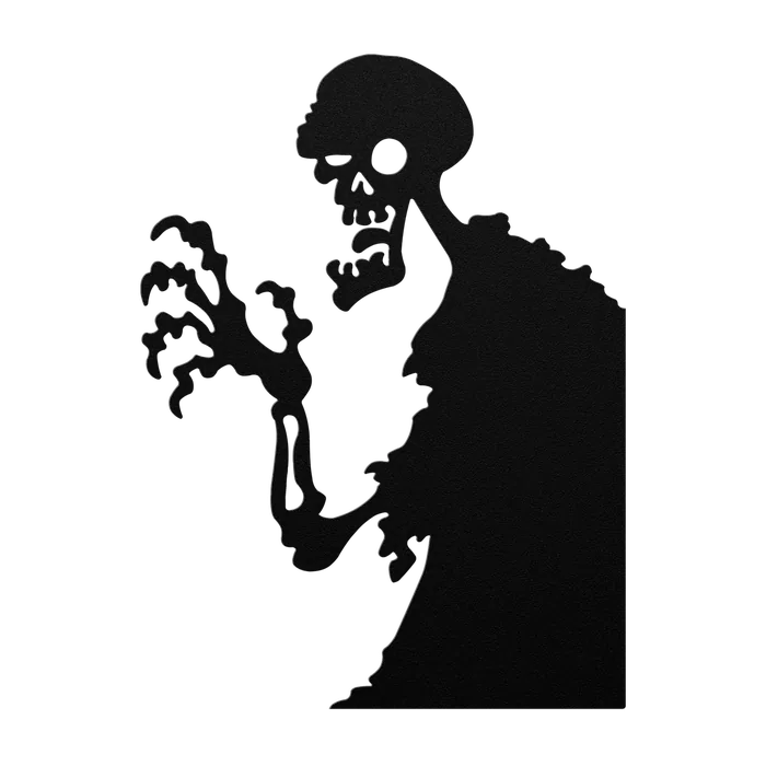 Halloween Reaching Zombie Metal Sign
