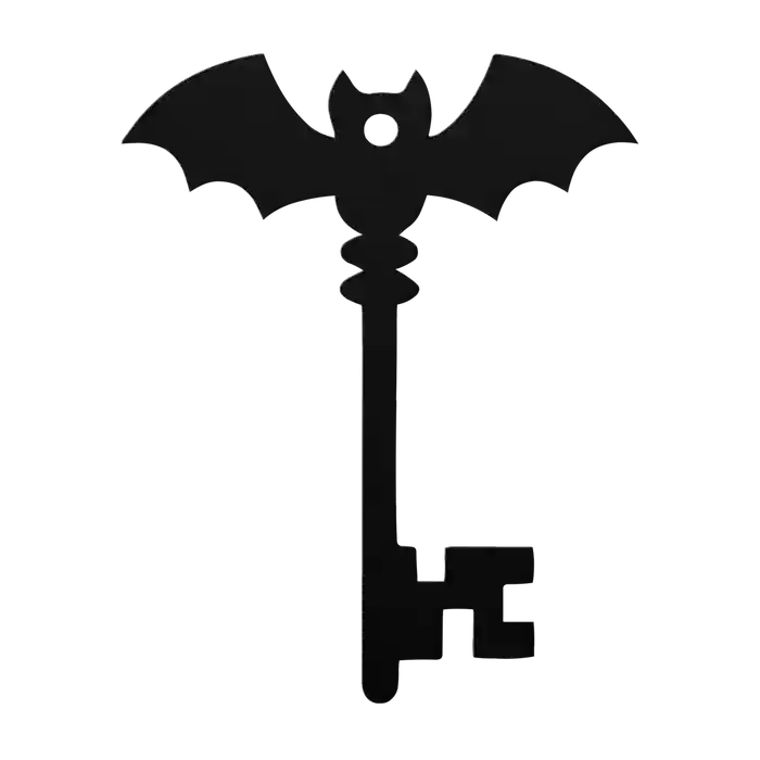 Halloween Ringed Bat Key Metal Sign
