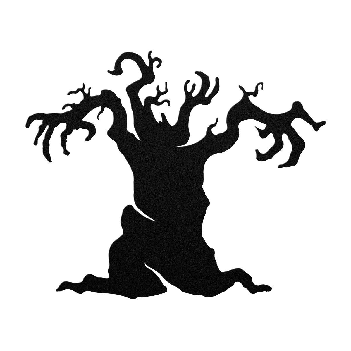 Halloween Rooted Twisted Tree Metal Sign