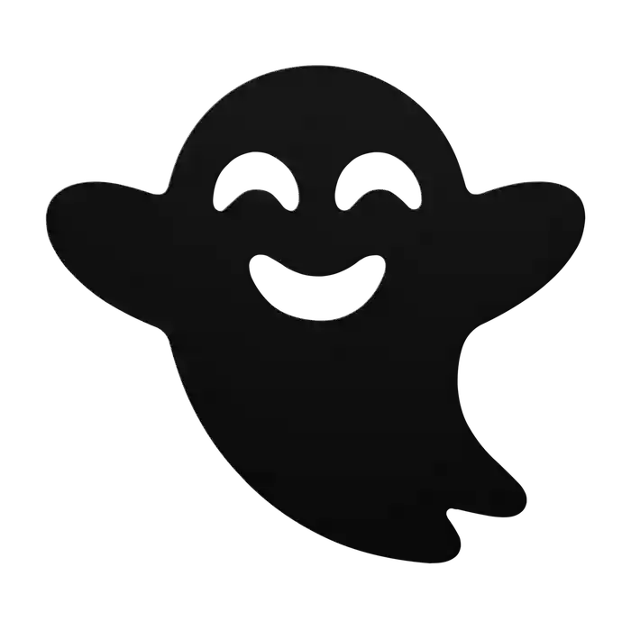 Halloween Round Smiling Ghost Metal Sign