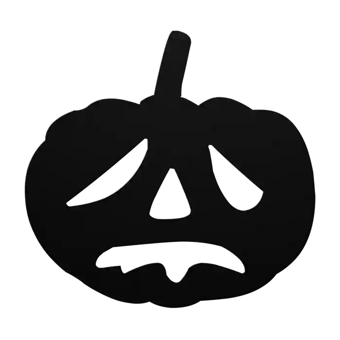 Halloween Sad Pumpkin Metal Sign