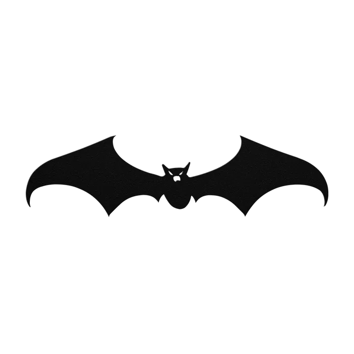 Halloween Scalloped Wing Bat Metal Sign