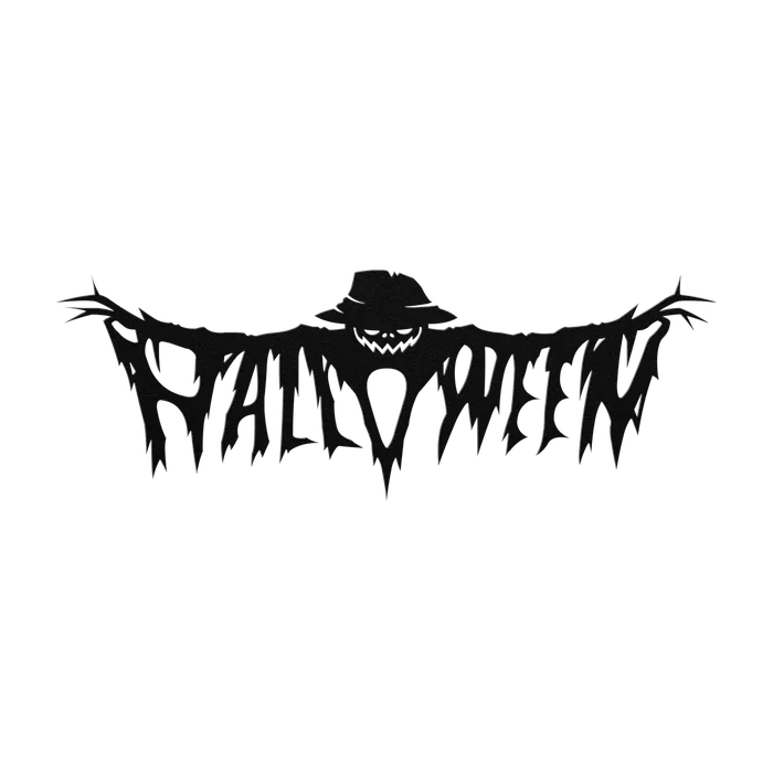 Halloween Scarecrow Lettering Metal Sign