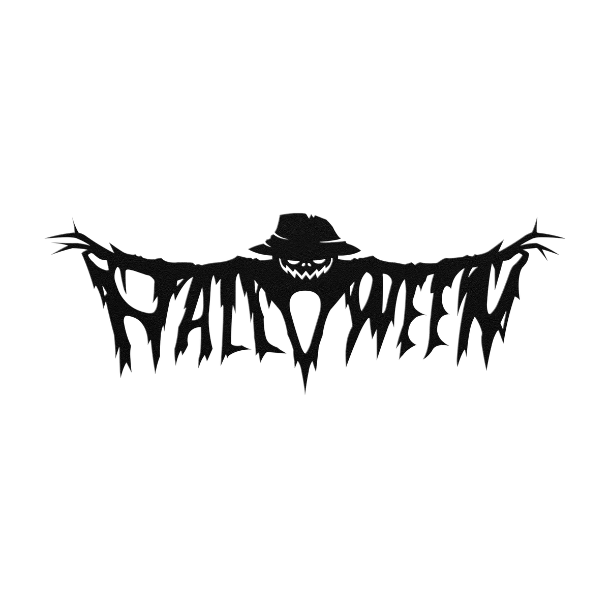 Halloween Scarecrow Lettering Metal Sign