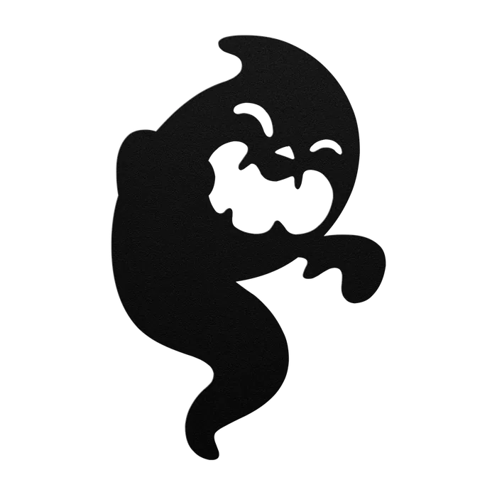 Halloween Scowling Ghost Metal Sign