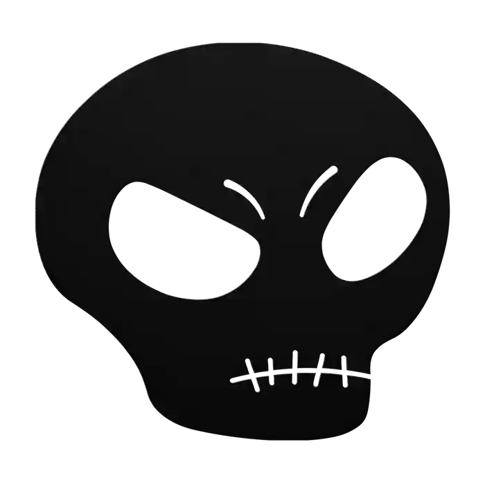 Halloween Scowling Skull Metal Sign
