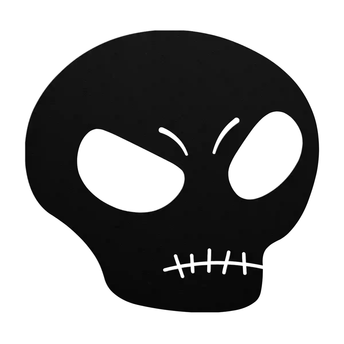 Halloween Scowling Skull Metal Sign