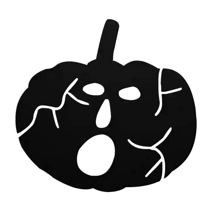 Halloween Screaming Pumpkin Metal Sign