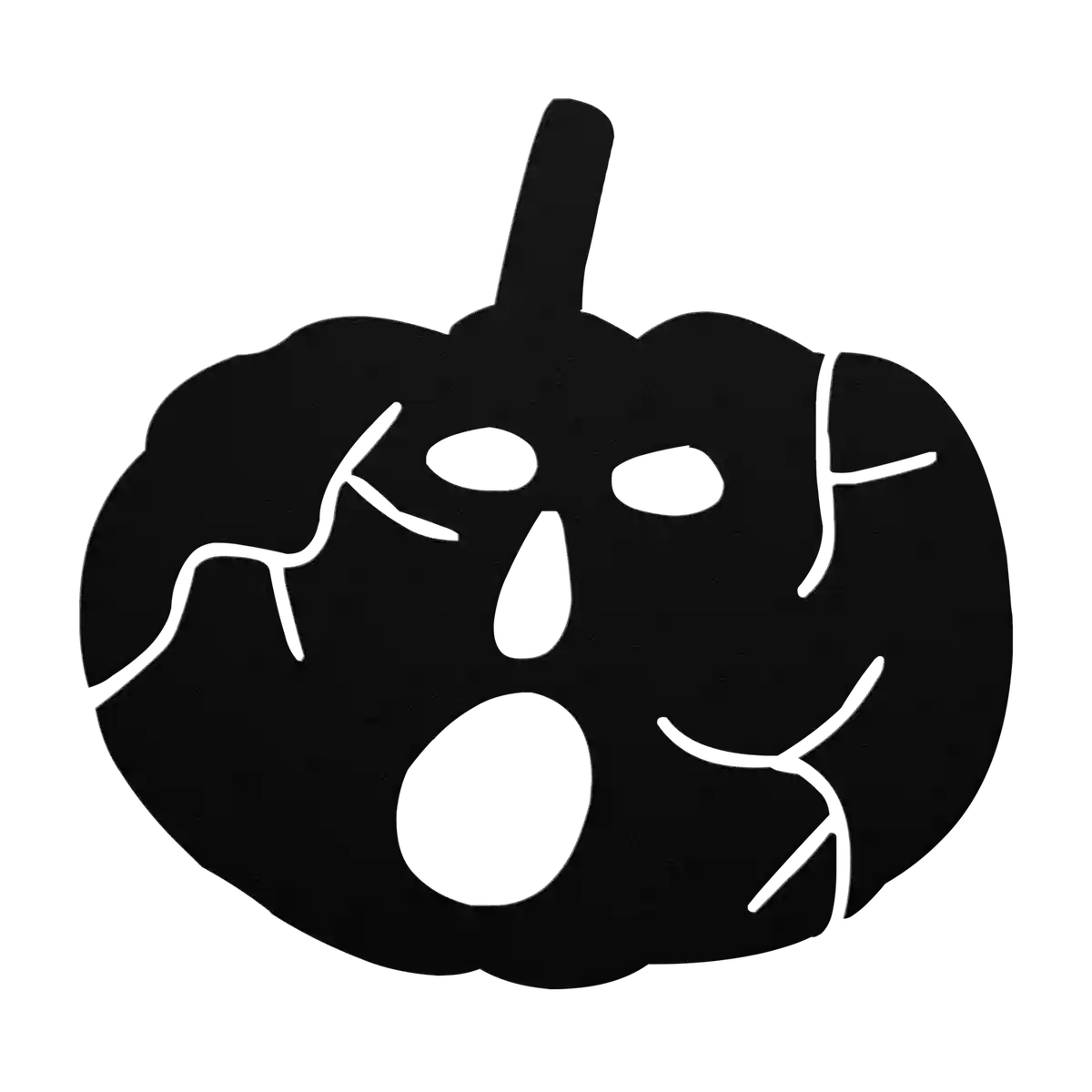 Halloween Screaming Pumpkin Metal Sign