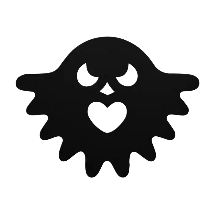 Halloween Shaggy Heart Ghost Metal Sign