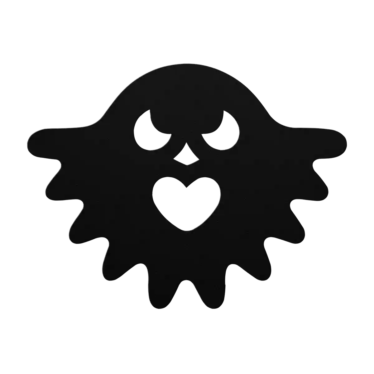 Halloween Shaggy Heart Ghost Metal Sign