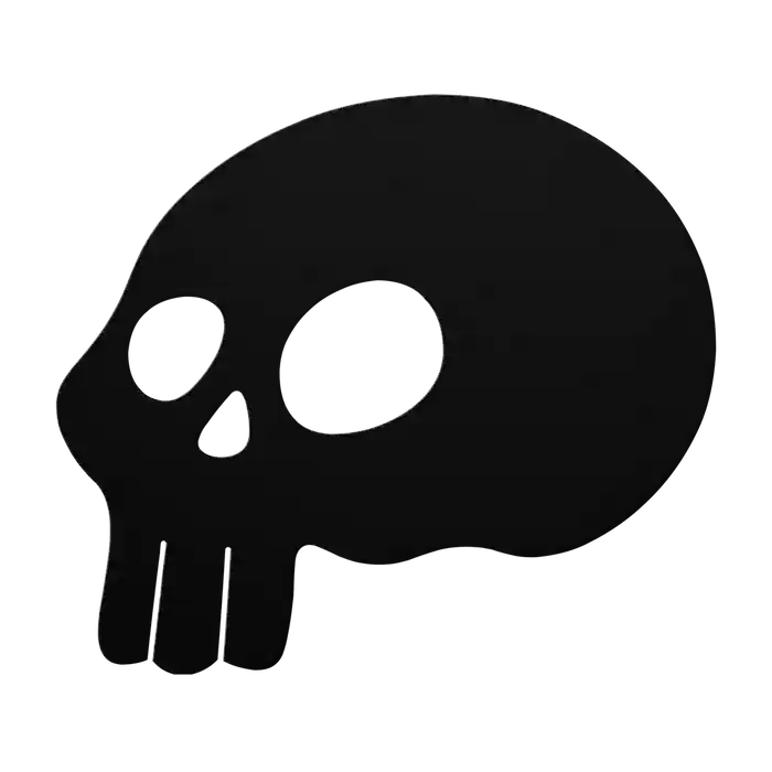 Halloween Side View Skull Metal Sign