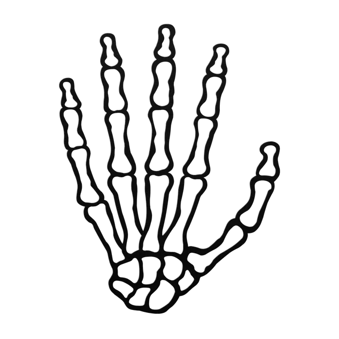 Halloween Skeleton Hand Metal Sign