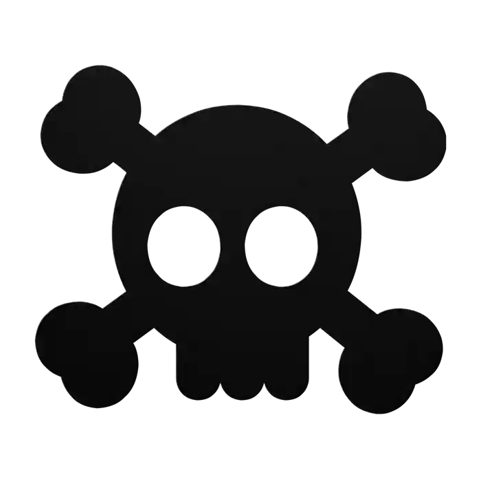 Halloween Skull and Crossbones Metal Sign