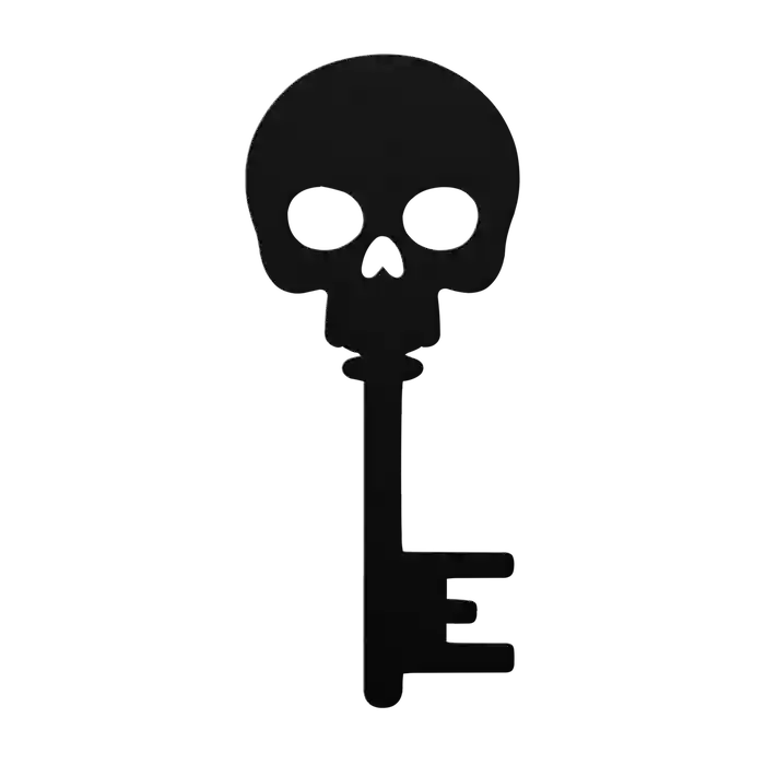 Halloween Skull Key Metal Sign