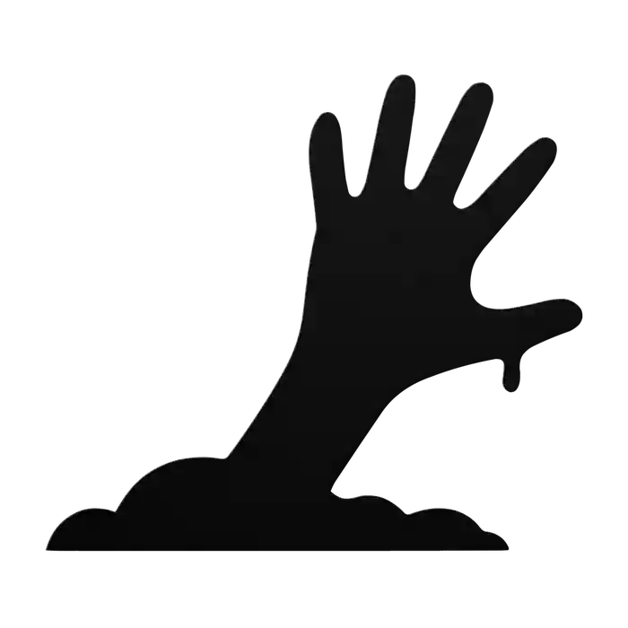 Halloween Slanted Arm Hand Metal Sign
