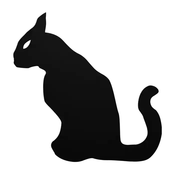 Halloween Sleek Cat Metal Sign