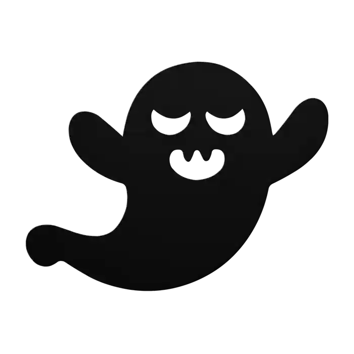 Halloween Sleepy Fang Ghost Metal Sign