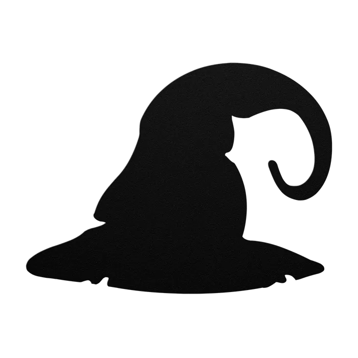 Halloween Slouched Witch Hat Metal Sign