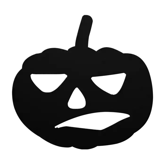 Halloween Smirking Pumpkin Metal Sign
