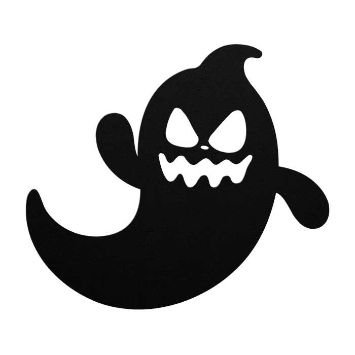 Halloween Snarling Ghost Metal Sign