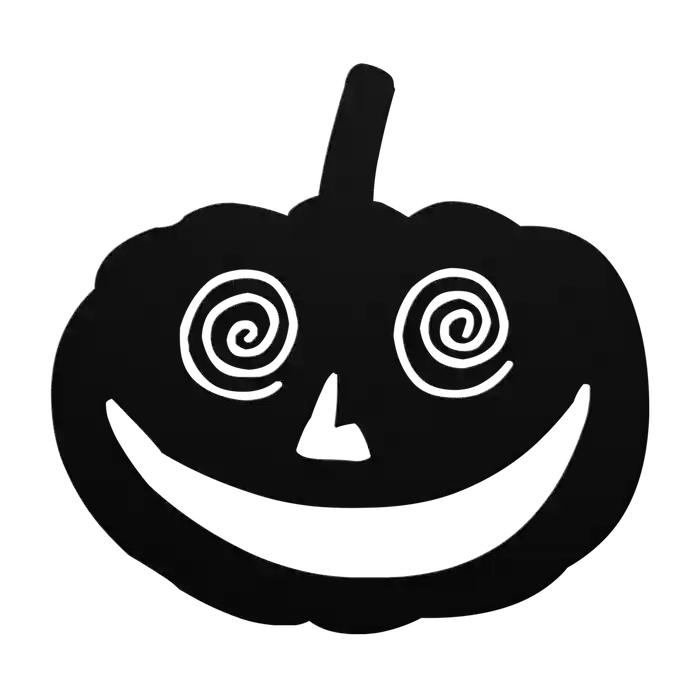 Halloween Spiral-Eyed Pumpkin Metal Sign