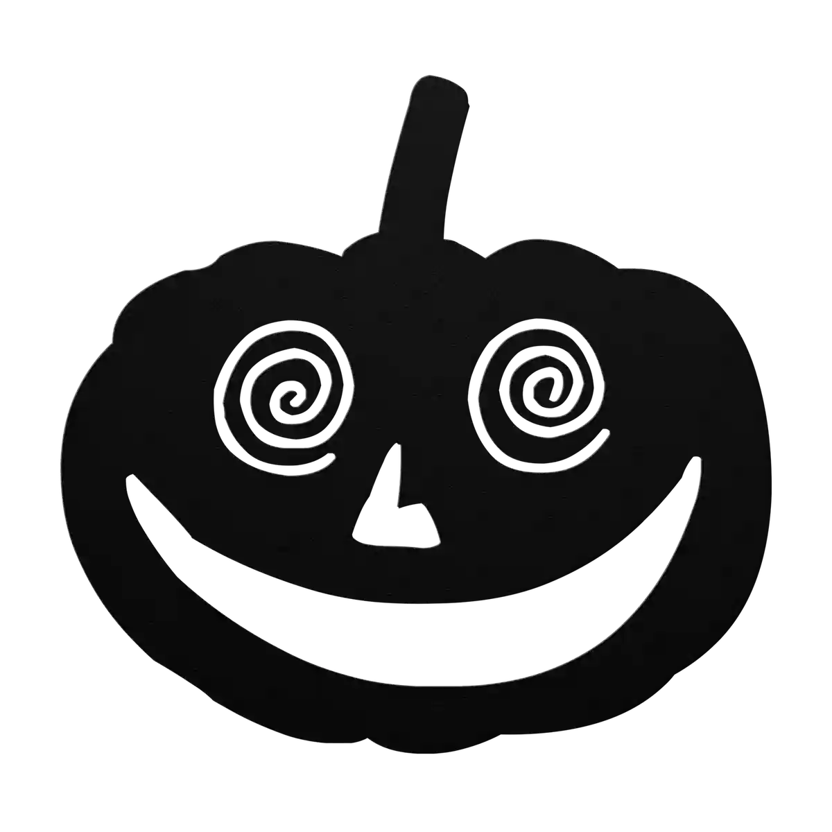 Halloween Spiral-Eyed Pumpkin Metal Sign