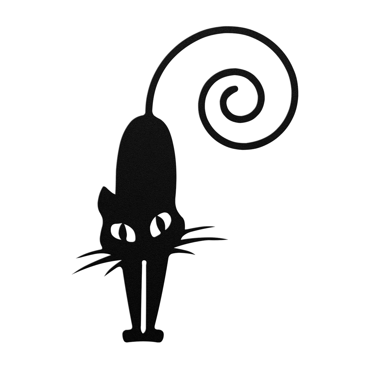 Halloween Spiral Tail Cat Metal Sign