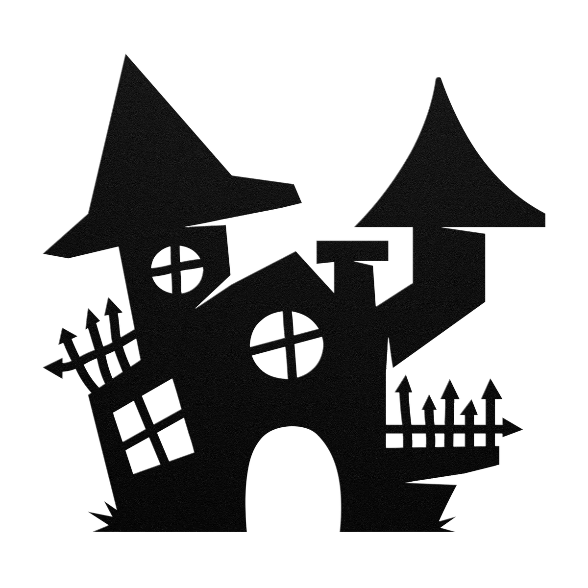Halloween Spired Haunted House Metal Sign