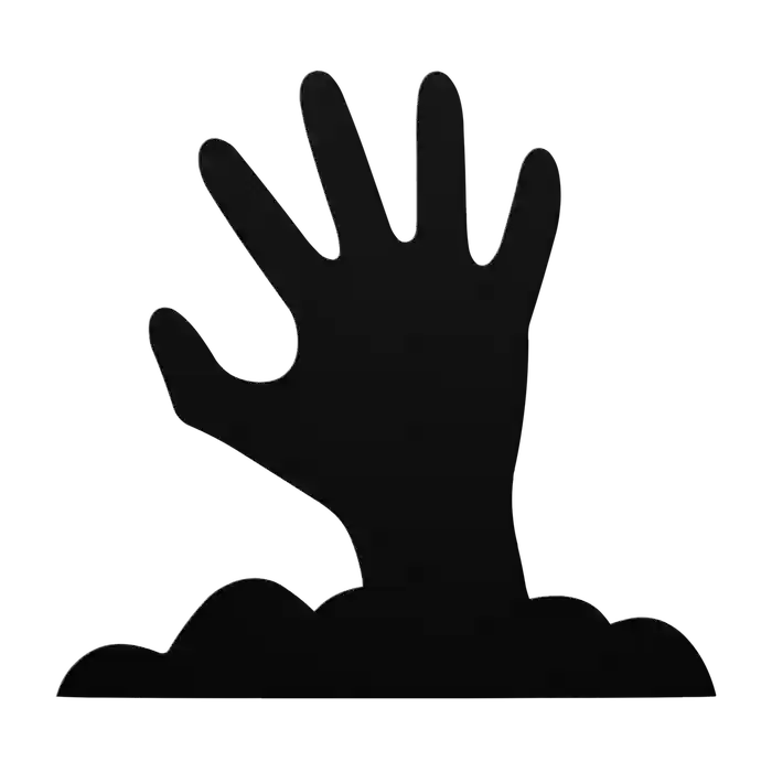 Halloween Splayed Hand Metal Sign