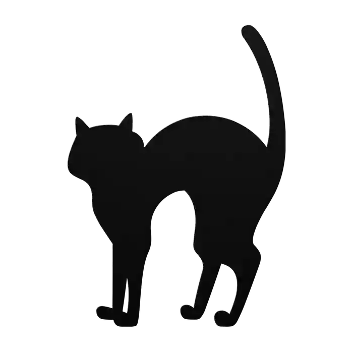 Halloween Spooked Cat Metal Sign