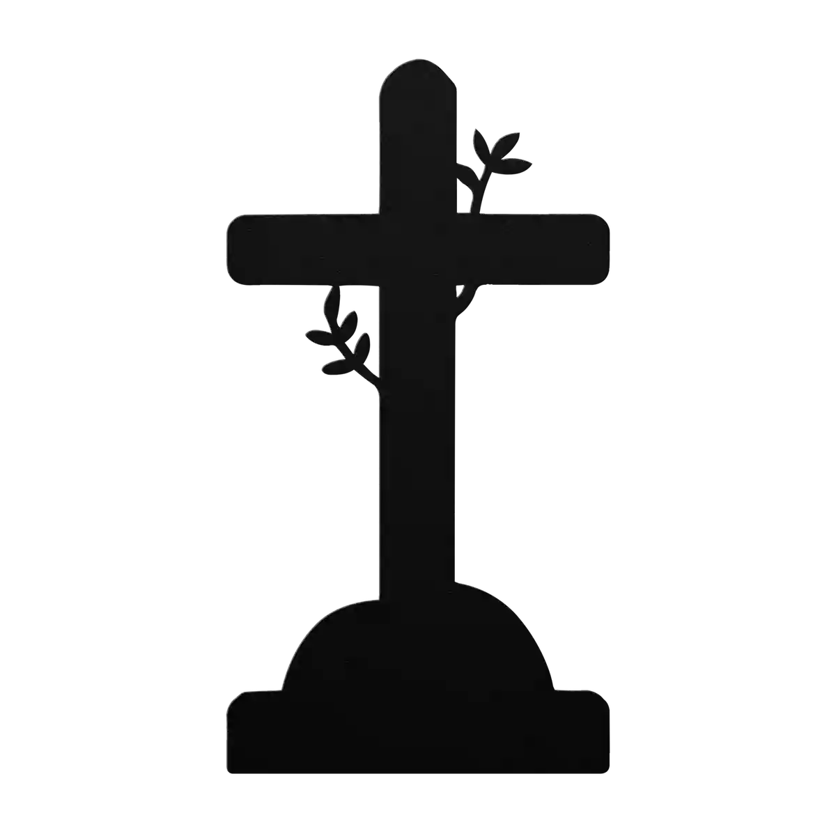 Halloween Sprouting Cross Metal Sign
