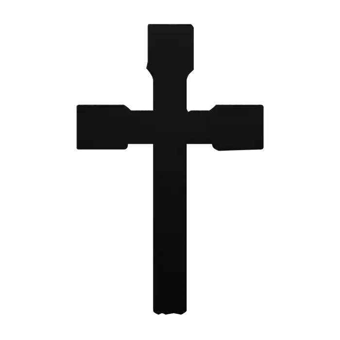 Halloween Square End Cross Metal Sign