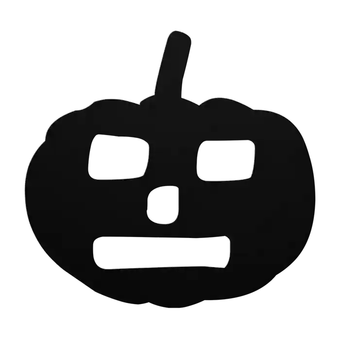Halloween Square-Eyed Pumpkin Metal Sign